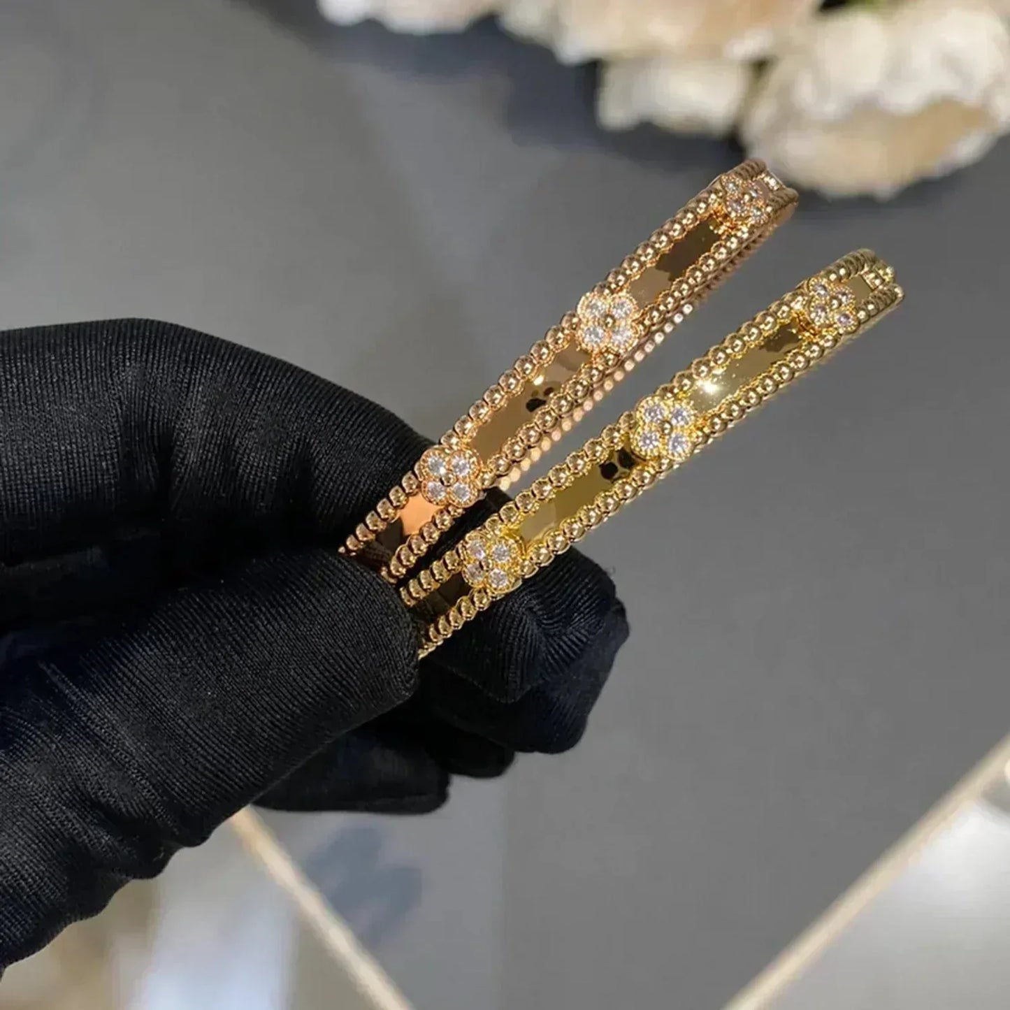 [Select]CLOVER BRACELET 4MM DIAMONDS