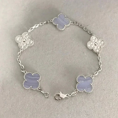 [Select] CLOVER 5 MOTIF PURPLE CHALCEDONY BRACELET COLLECTION