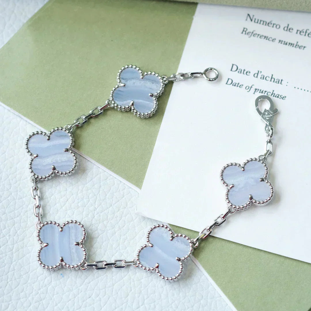 [Select] CLOVER 5 MOTIF PURPLE CHALCEDONY BRACELET COLLECTION