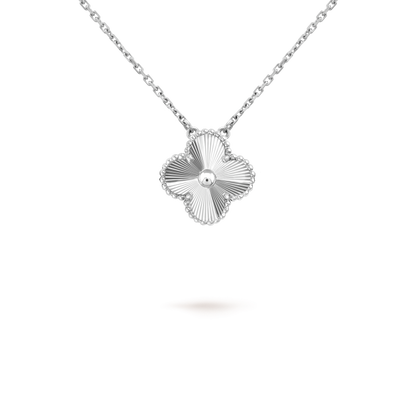 [Select]CLOVER 15MM LASER NECKLACE SILVER