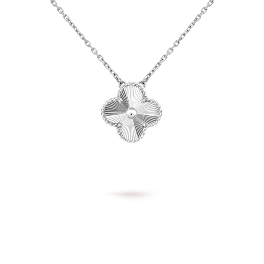 [Select]CLOVER 15MM LASER NECKLACE SILVER