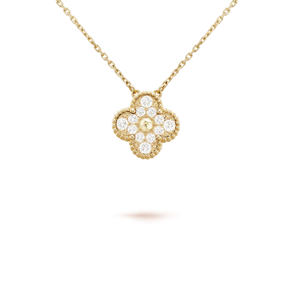 [Select]CLOVER 15MM DIAMOND SINGLE FLOWER NECKLACE