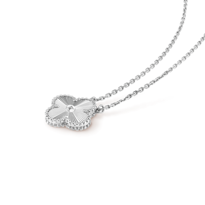 [Select]CLOVER 15MM LASER NECKLACE SILVER
