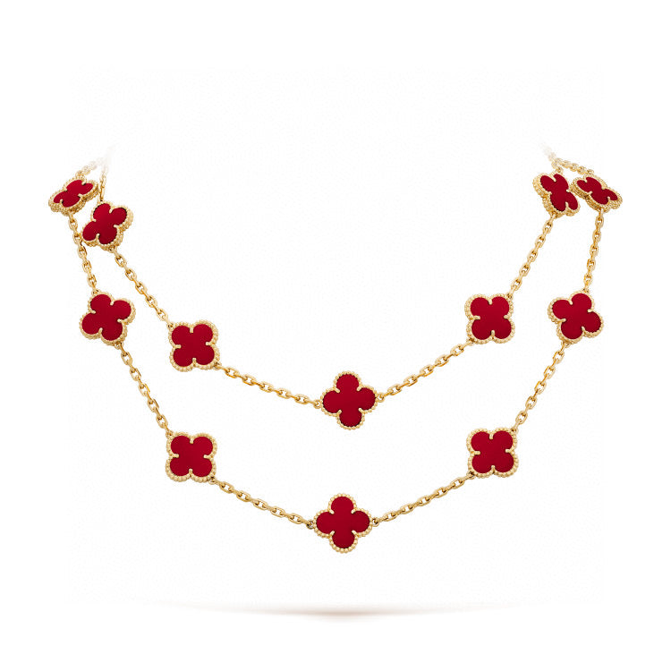 [Select]CLOVER 20 MOTIFS CARNELIAN NECKLACE