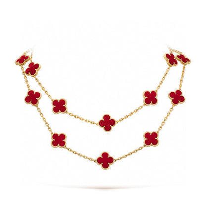 [Select]CLOVER 20 MOTIFS CARNELIAN NECKLACE