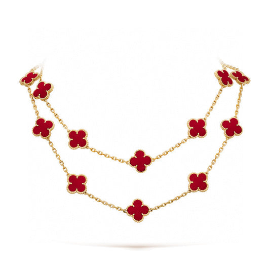 [Select]CLOVER 20 MOTIFS CARNELIAN NECKLACE