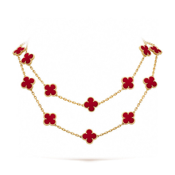 [Select]COLLIER 20 MOTIFS TRÈFLE CORNALINE