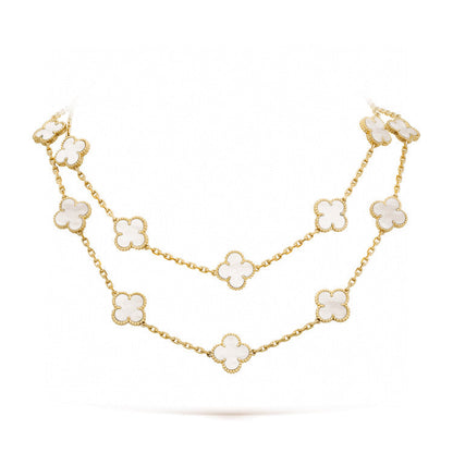 [Select]CLOVER 20 MOTIFS WHITE MOP NECKLACE