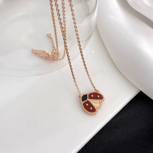 [Select]LUCKY  CARNELIANS LADYBUG NECKLACE