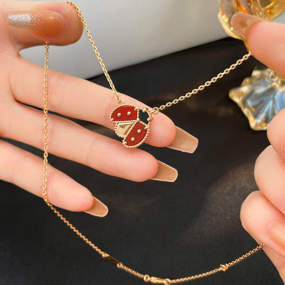 [Select]LUCKY  CARNELIANS LADYBUG NECKLACE