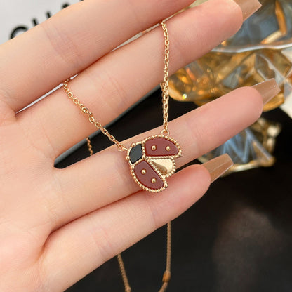 [Select]LUCKY  CARNELIANS LADYBUG NECKLACE