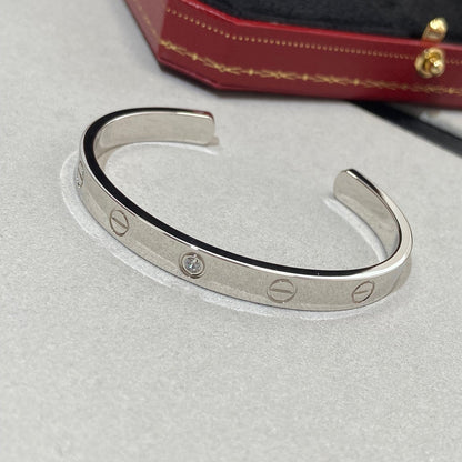 [Select]LOVE BRACELET 6.1MM 1 DIAMOND OPEN CUFF