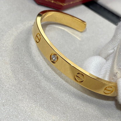 [Select]LOVE BRACELET 6.1MM 1 DIAMOND OPEN CUFF