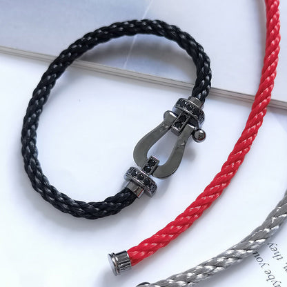 [Select]FORCE LARGE SERIES HORSESHOE BLACK SAMURAI BRACELET