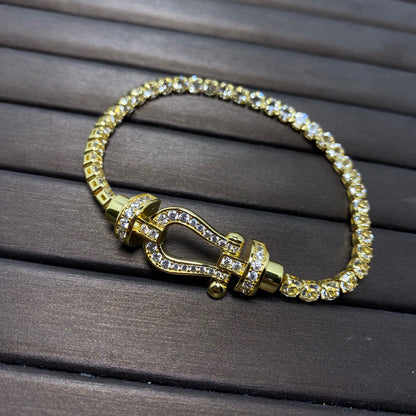 [Select]FORCE  LARGE HORSESHOE FULL DIAMOND TENNIS BRACELET