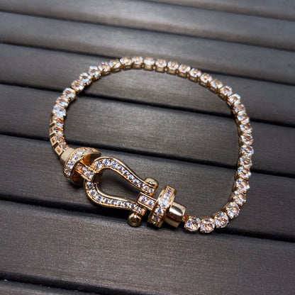 [Select]FORCE  LARGE HORSESHOE FULL DIAMOND TENNIS BRACELET
