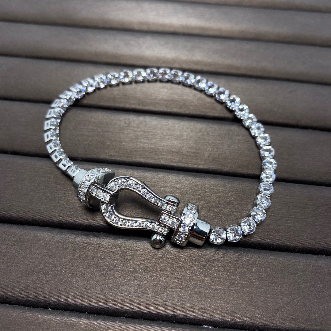 [Select]FORCE  LARGE HORSESHOE FULL DIAMOND TENNIS BRACELET
