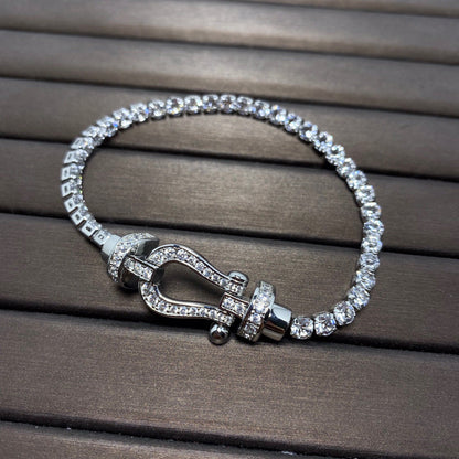 [Select]FORCE  LARGE HORSESHOE FULL DIAMOND TENNIS BRACELET