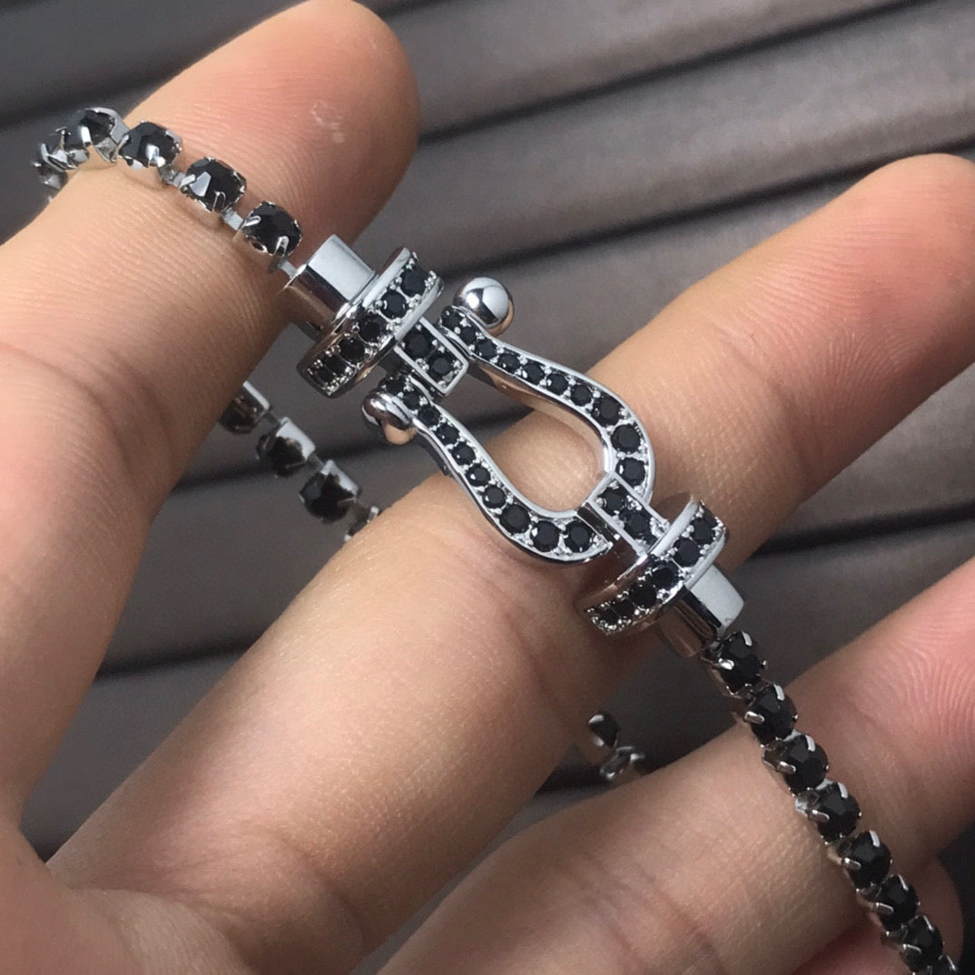 [Select]FORCE  LARGE HORSESHOE FULL DIAMOND TENNIS BRACELET