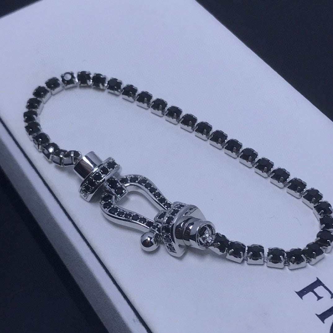 [Select]FORCE  LARGE HORSESHOE FULL DIAMOND TENNIS BRACELET