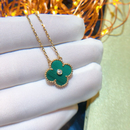 [Select]CLOVER 15MM DIAMOND TURQUOISE NECKLACE
