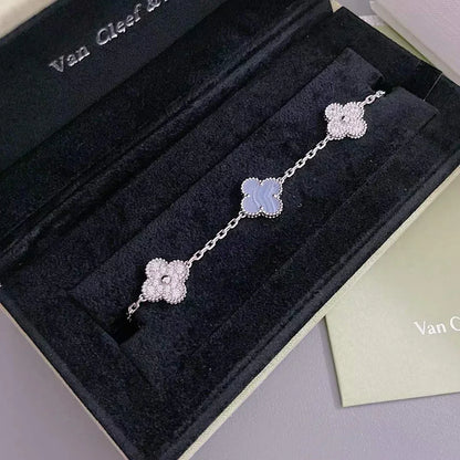 [Select] CLOVER 5 MOTIF PURPLE CHALCEDONY BRACELET COLLECTION