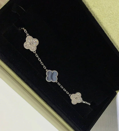 [Select] CLOVER 5 MOTIF PURPLE CHALCEDONY BRACELET COLLECTION