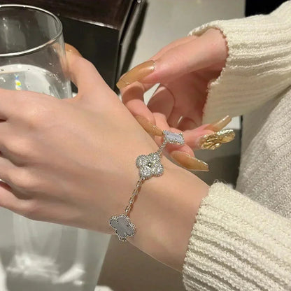 [Select] CLOVER 5 MOTIF PURPLE CHALCEDONY BRACELET COLLECTION