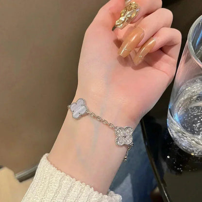 [Select] CLOVER 5 MOTIF PURPLE CHALCEDONY BRACELET COLLECTION