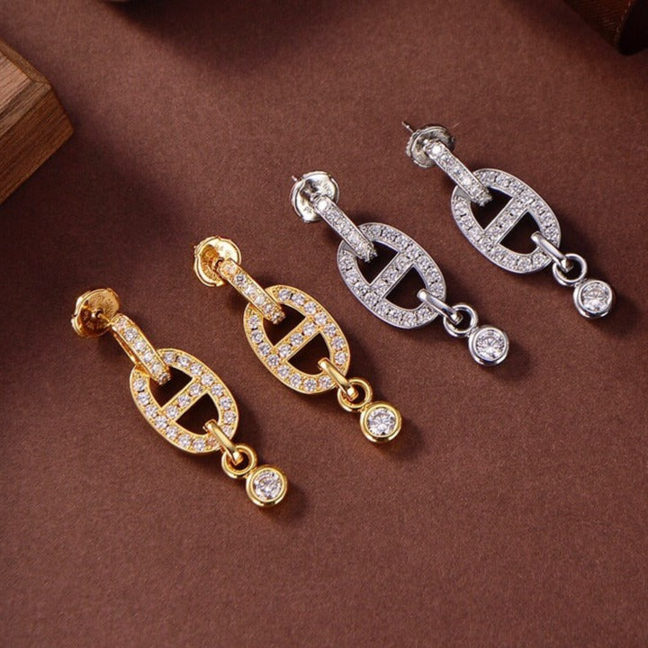 [Select]HM CHAINE DIAMOND EARRINGS