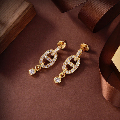 [Select]HM CHAINE DIAMOND EARRINGS