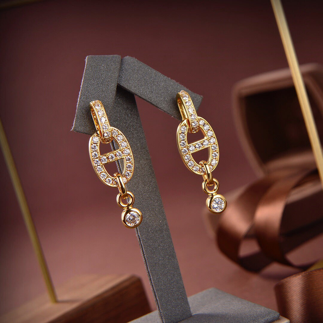[Select]HM CHAINE DIAMOND EARRINGS