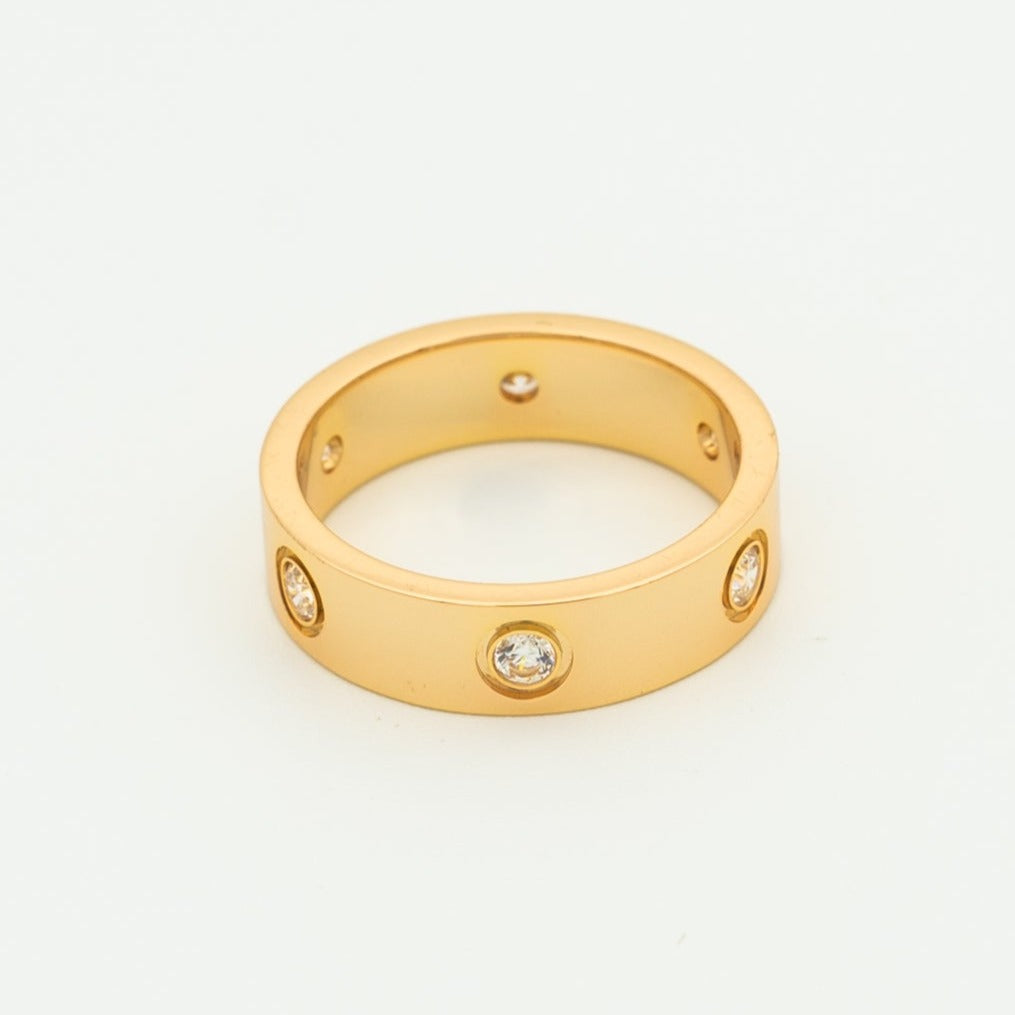 [Select]LOVE RING 5.5MM 6 DIAMONDS PINK GOLD