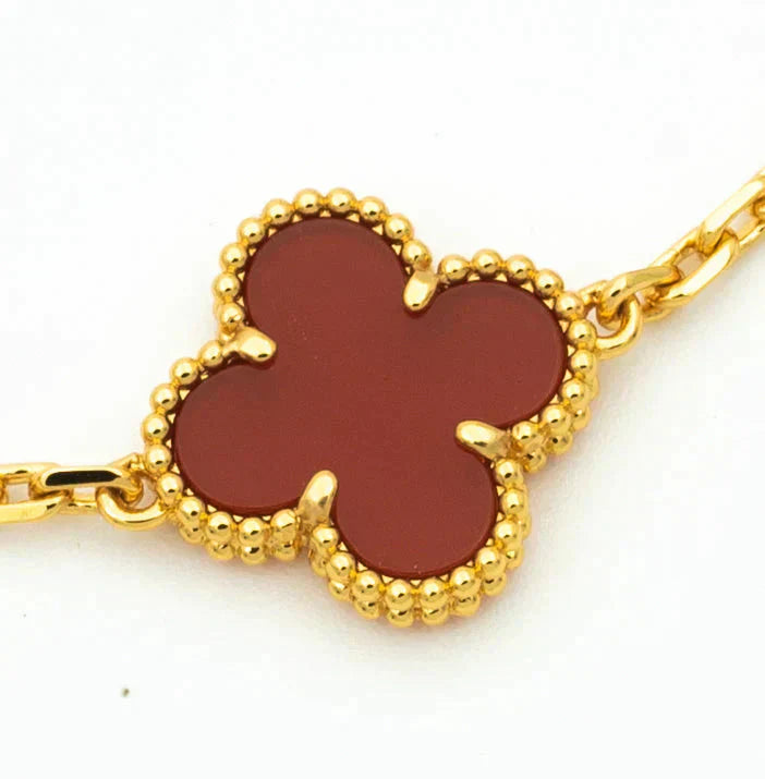 [Select] CLOVER 5 MOTIF RED CORNELIAN BRACELET COLLECTION