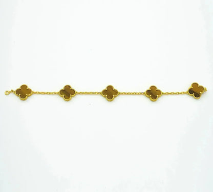 [Select] CLOVER 5 MOTIFS TIGER EYE BRACELET COLLECTION
