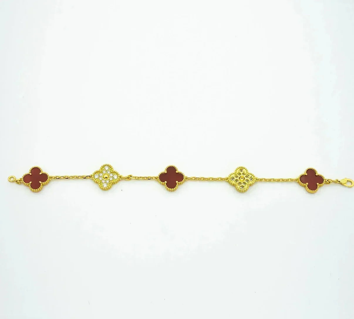 [Select] CLOVER 5 MOTIF RED CORNELIAN BRACELET COLLECTION