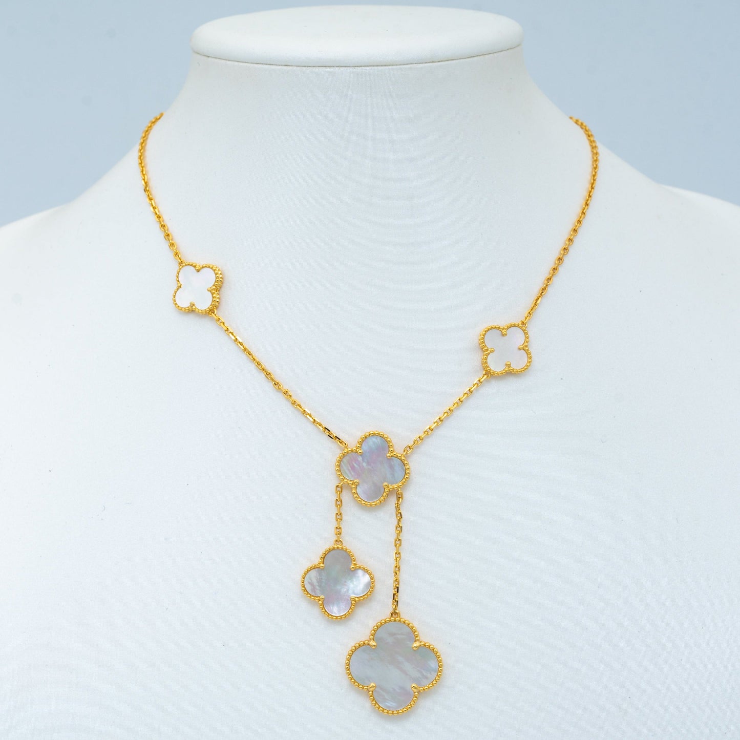 [Select]CLOVER MOTHER OF PEARL NECKLACE 6 MOTIF