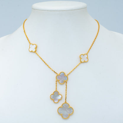 [Select]CLOVER MOTHER OF PEARL NECKLACE 6 MOTIF