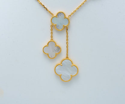 [Select]CLOVER MOTHER OF PEARL NECKLACE 6 MOTIF