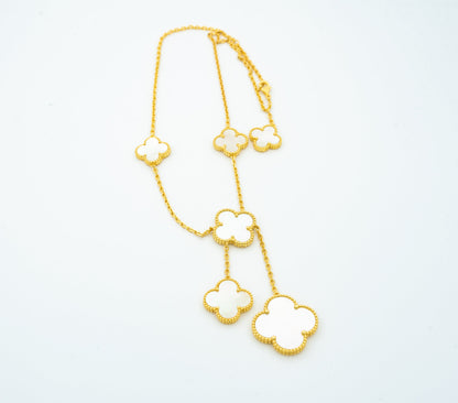 [Select]CLOVER MOTHER OF PEARL NECKLACE 6 MOTIF