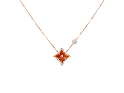 [Select]STAR NECKLACE PINK GOLD 1 DIAMOND