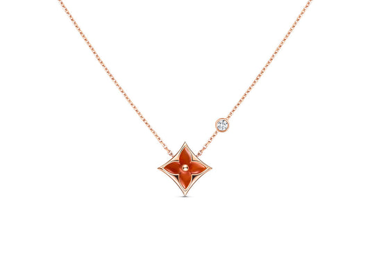 [Select]STAR NECKLACE PINK GOLD 1 DIAMOND