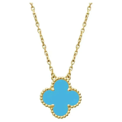 [Select]CLOVER 15MM VINTAGE TURQUOISE NECKLACE