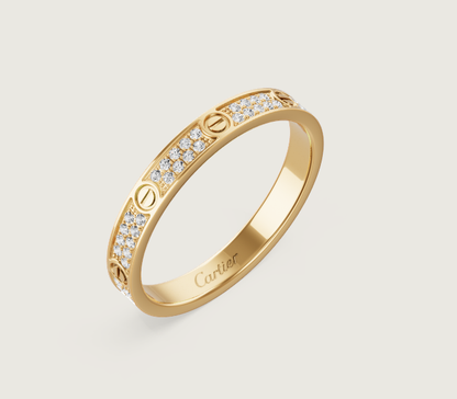 [Select]LOVE RING 2.6mm-wide full-diamond ring Gold