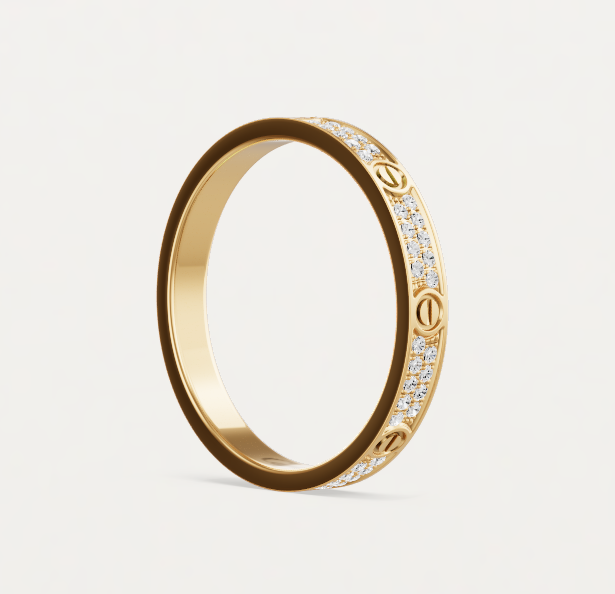 [Select]LOVE RING 2.6mm-wide full-diamond ring Gold