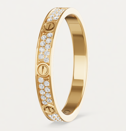 [Select]LOVE RING 2.6mm-wide full-diamond ring Gold
