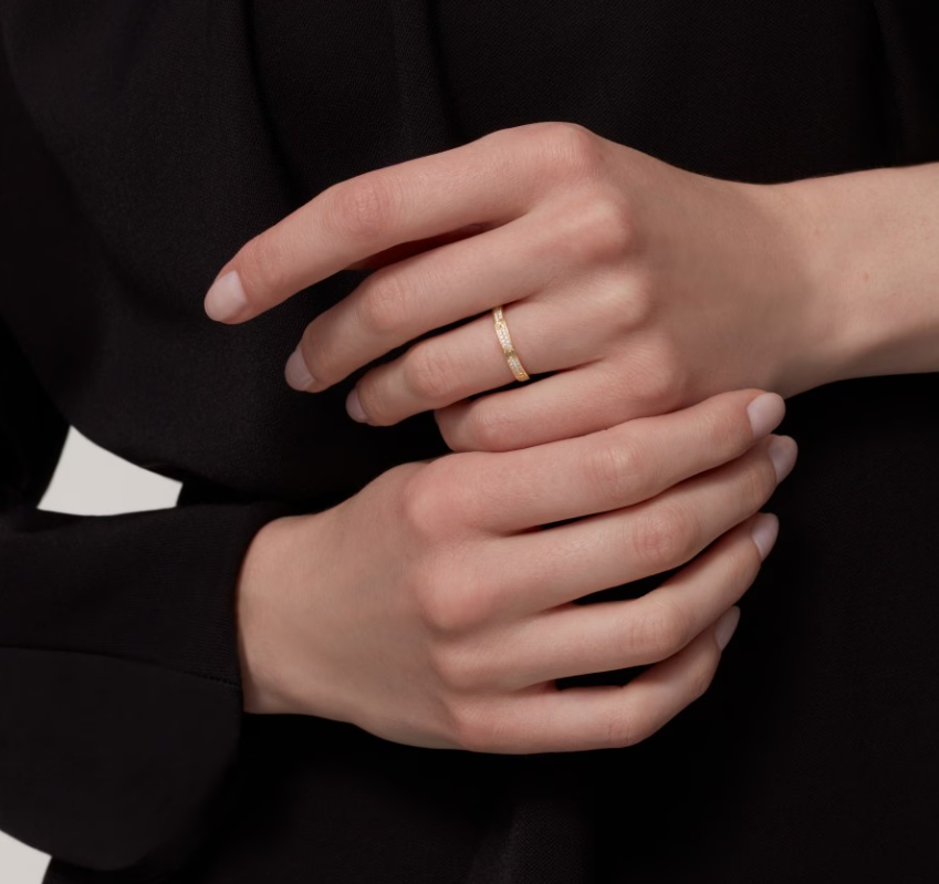 [Select]LOVE RING 2.6mm-wide full-diamond ring Gold