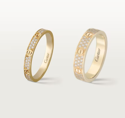 [Select]LOVE RING 2.6mm-wide full-diamond ring Gold