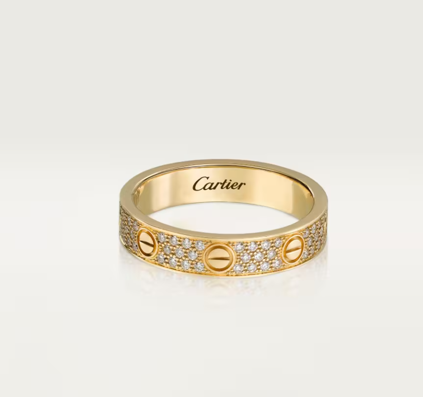 [Select]LOVE RING 4mm-wide full-diamond ring GOLD