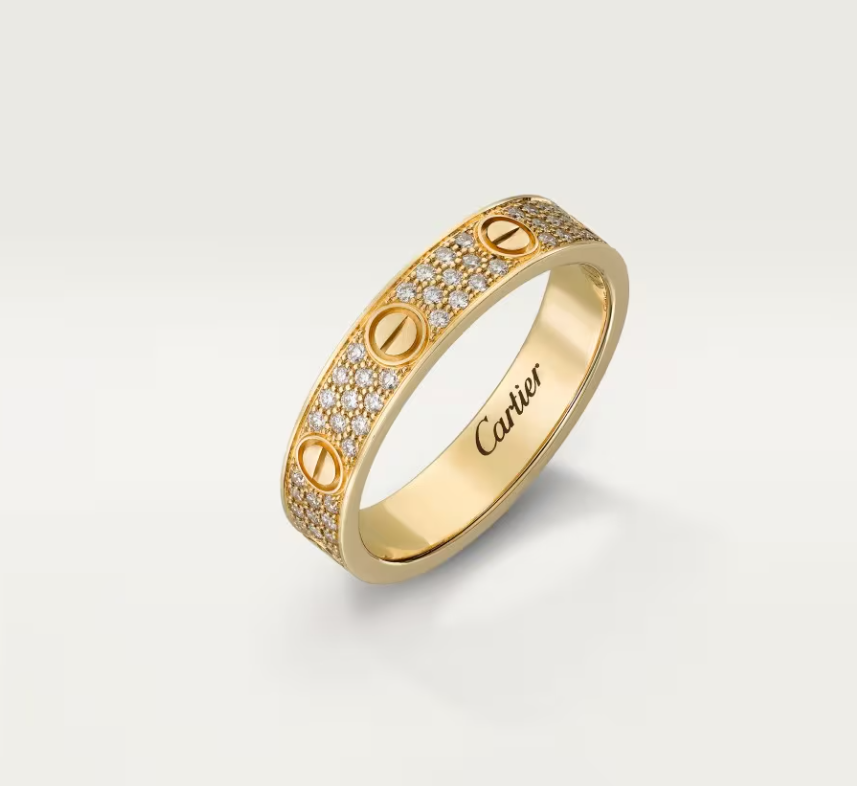 [Select]LOVE RING 4mm-wide full-diamond ring GOLD